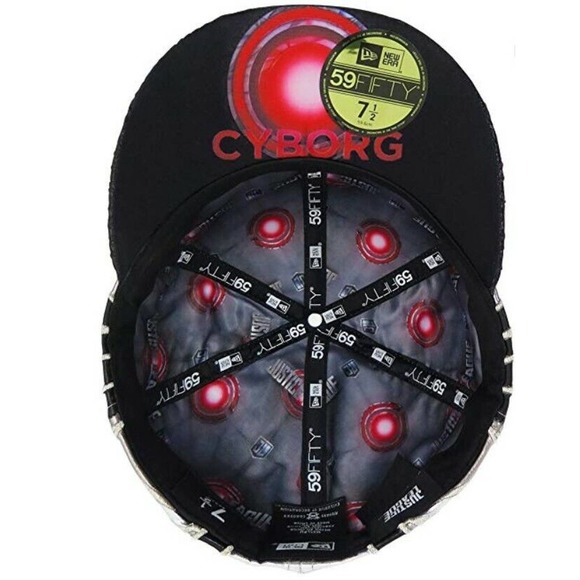 New Era Justice League DC comic Cyborg Armor Fitted 59Fifty - Sz. 7 3/8 - Picture 3 of 3